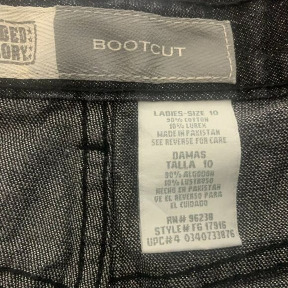 Faded Glory Bootcut Womens Jeans Size 10 Black Denim Cotton/Lurex - Picture 4 of 6